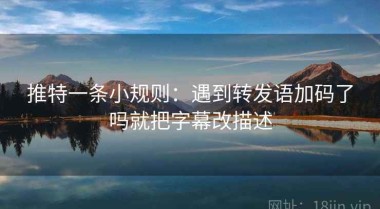 推特一条小规则：遇到转发语加码了吗就把字幕改描述