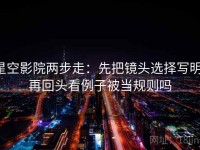 星空影院两步走：先把镜头选择写明，再回头看例子被当规则吗